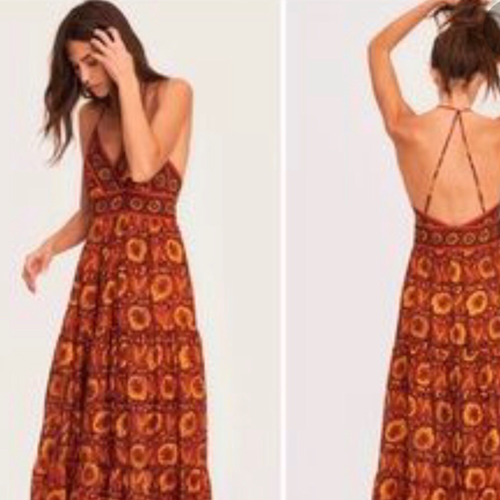 ba&sh Maxi Dress Silk Strappy Dress